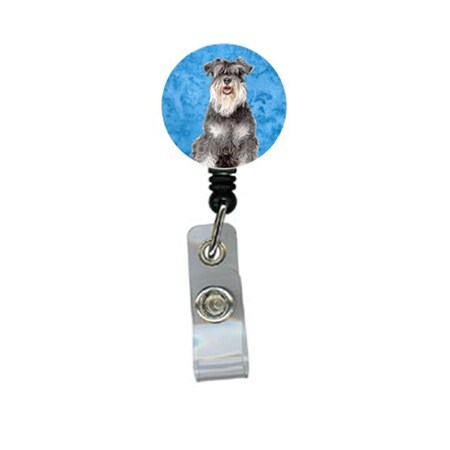 Teacher&Aposs Aid Schnauzer Retractable Badge Reel - Blue TE2925484